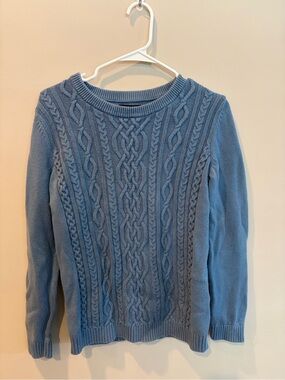 Tommy Hilfiger Dusty Blue Cable Knit Crewneck Sweater